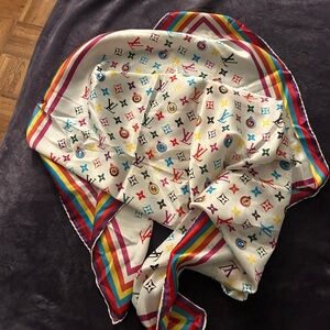Louis Vuitton Colorful Silk Scarf with Iconic Pattern